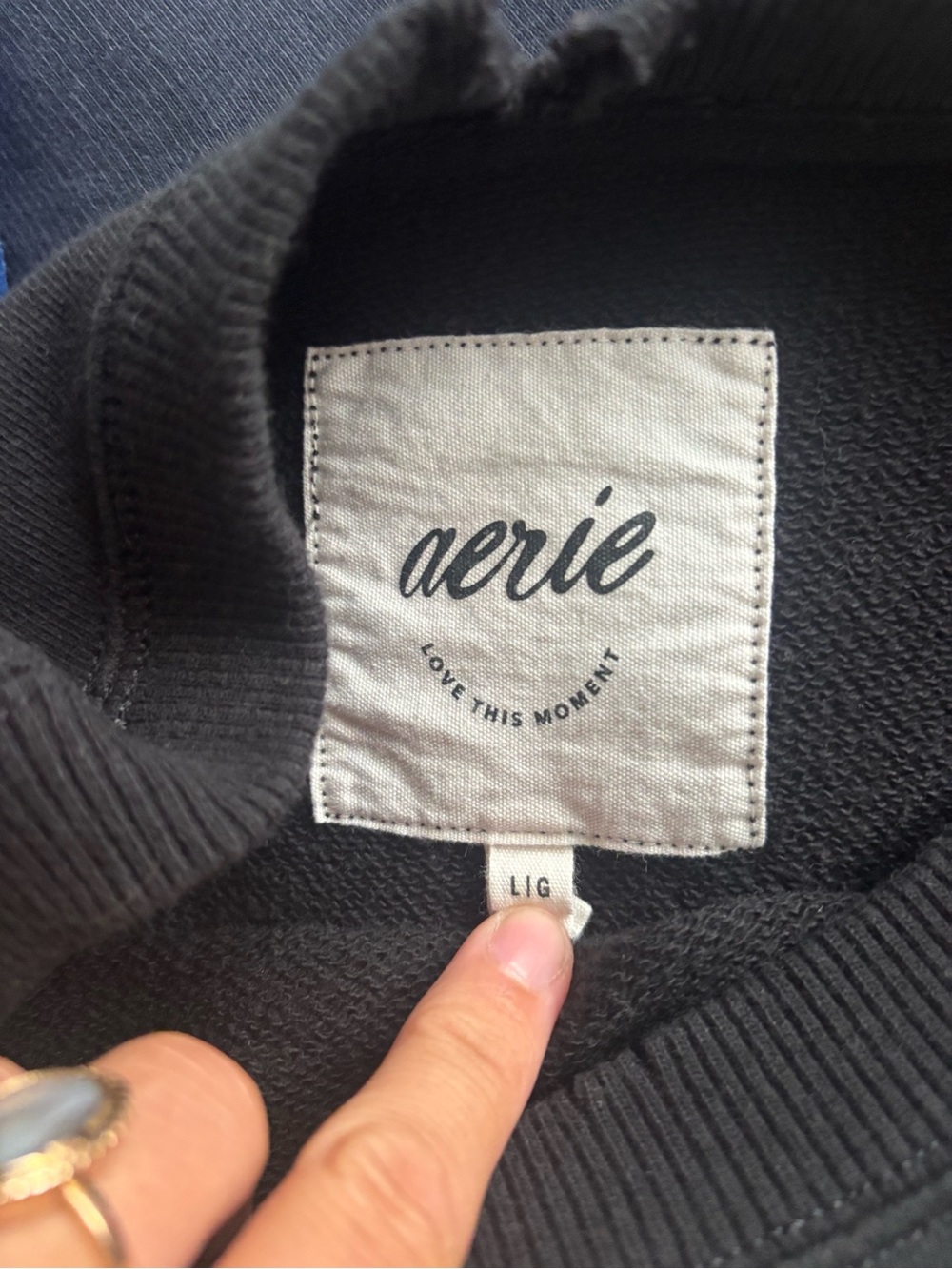 Aerie the chill crew oversized sweatshirt black ghost ice cream Halloween L - Picture 6 of 6